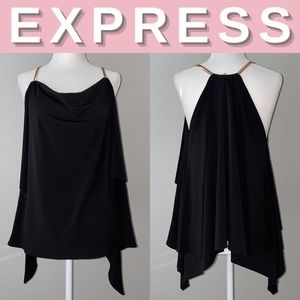 NEW Express Chain Strap Asymmetrical Cowl Neck; XS